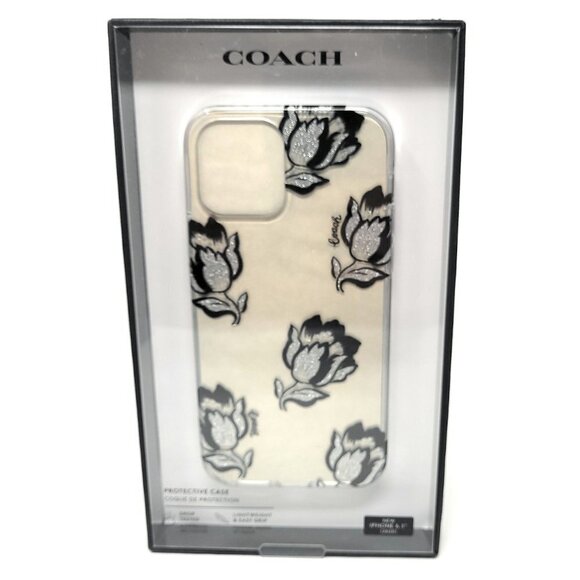 Coach Slim Clear Case for Apple iPhone 12 / iPhone 12 Pro (6.1") - Dessert Tulip - Picture 1 of 3